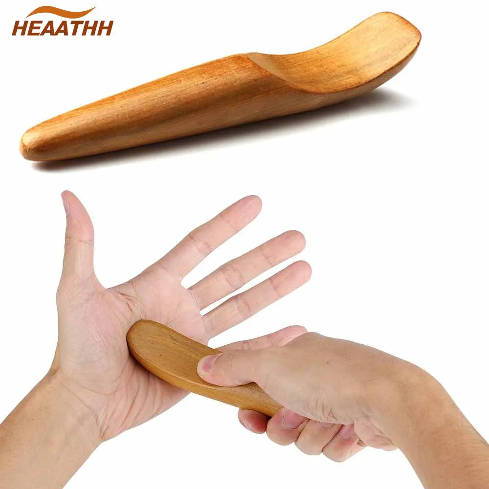 

1Pcs Hand Foot Massage Wooden Stick Body Massage Scraping Board Wood Reflexology Body Arm Leg Lymphatic Drainage Massager