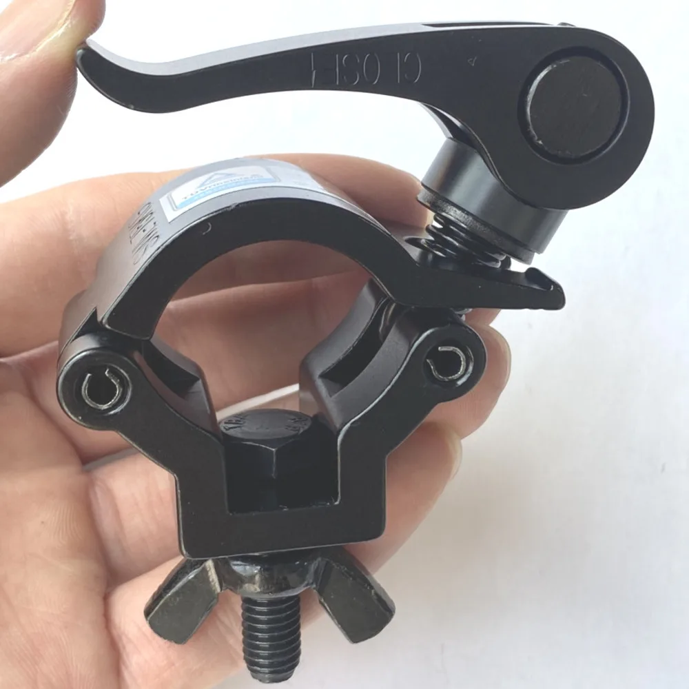 Mini Half Coupler Quick Release Clamp Aluminum Fast Lock Fit OD25-28mm Tube Pole TUV 75KG(165LB) Stage Light Stand Truss Rigging
