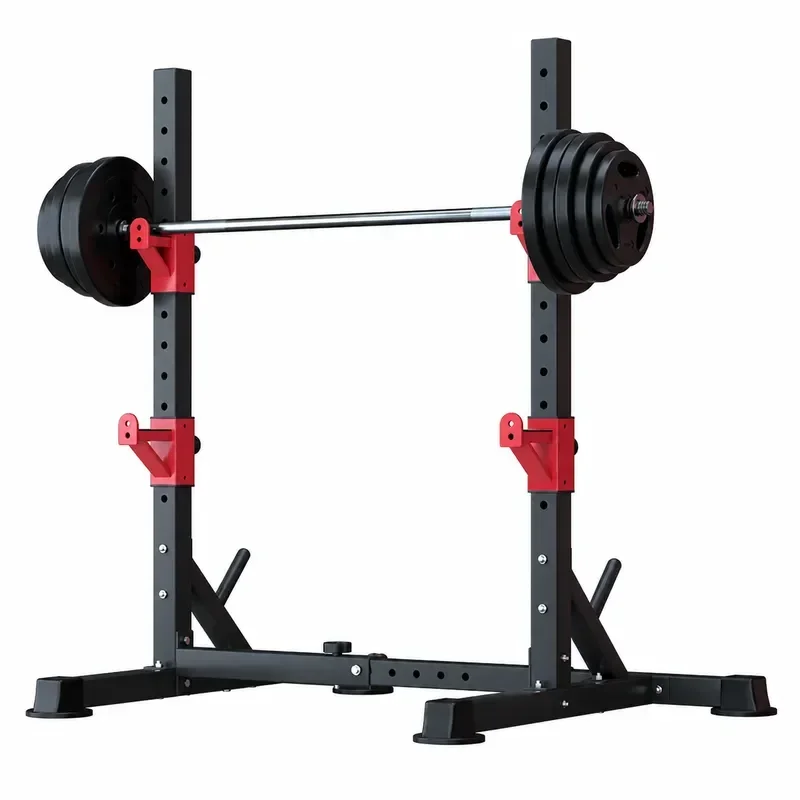 Adjustable Squat Rack with Barbell Shelf and Weight Bench Home Gym Strength Training Equipment Multi Function Power Cage