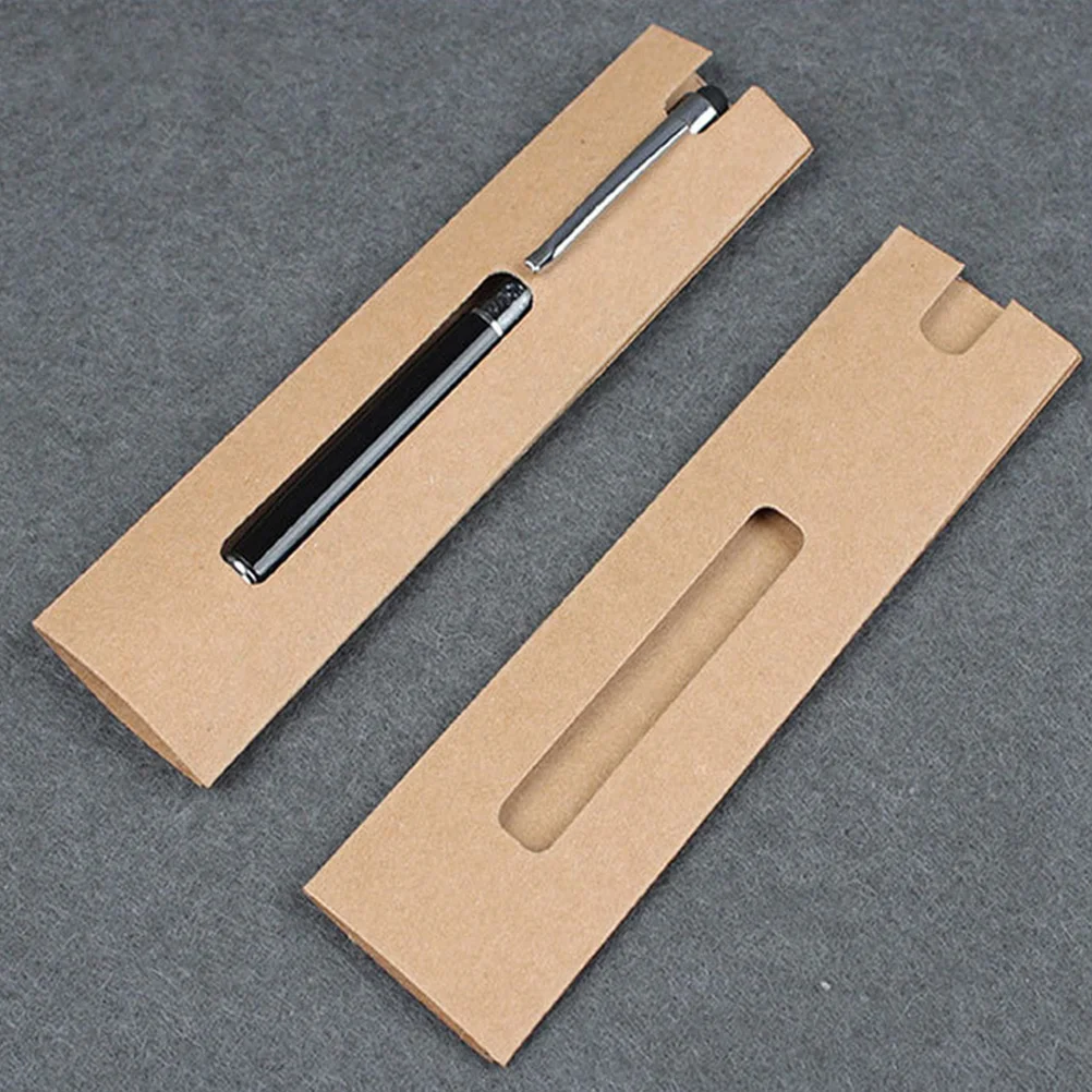 

40pcs Kraft Foldable Case for Kraft Paper Pen Sleeve Pen Sleeves Fountain Pens Pencil Holder Stationery Organizer