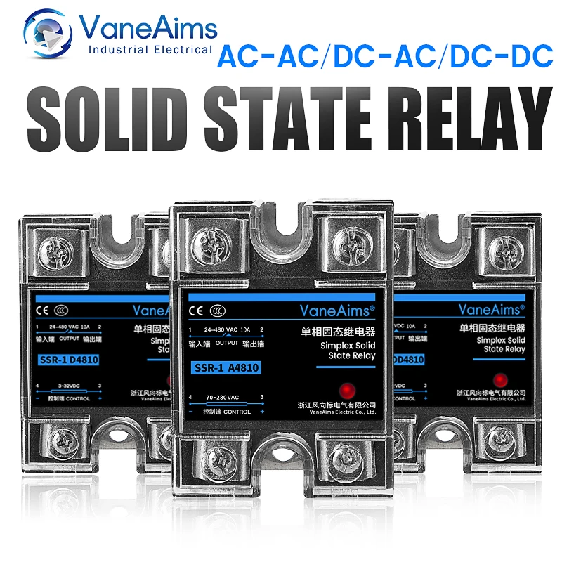 

SSR-25DA SSR-40DA SSR-40AA SSR-40DD SSR 10A 25A 40A 60A 80A 100A DD DA AA Solid State Relay Module for PID Temperature Control