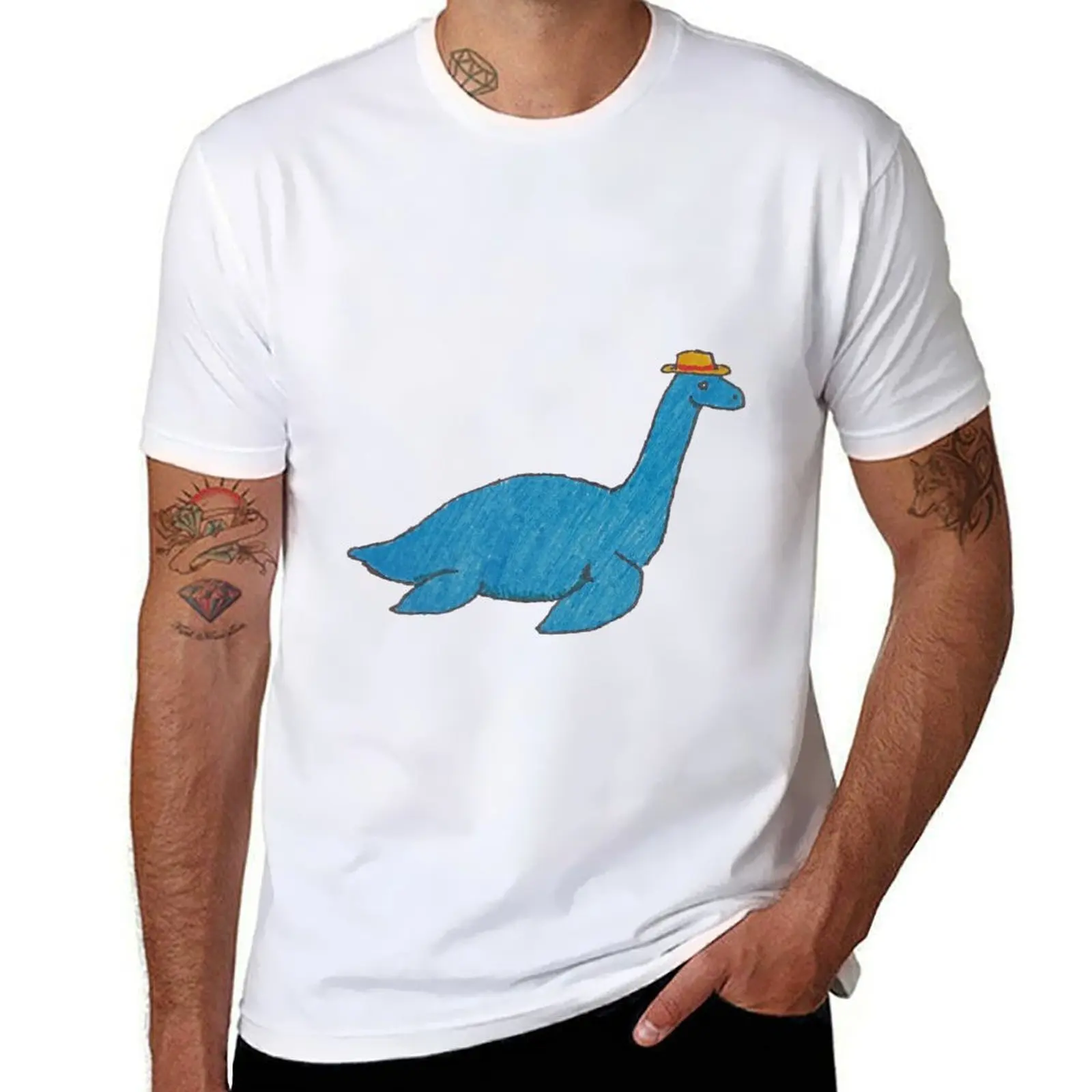 

Plesiosaur With A Hat T-Shirt t shirts for man slim fit man t shirts for men casual T-Shirt
