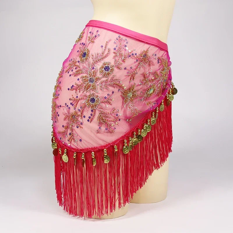 Belly Dance Scarf Oriental Embroidery Pattern Belly Dance Hip Scarf for Women Exotic Dancing Dresses Decoration