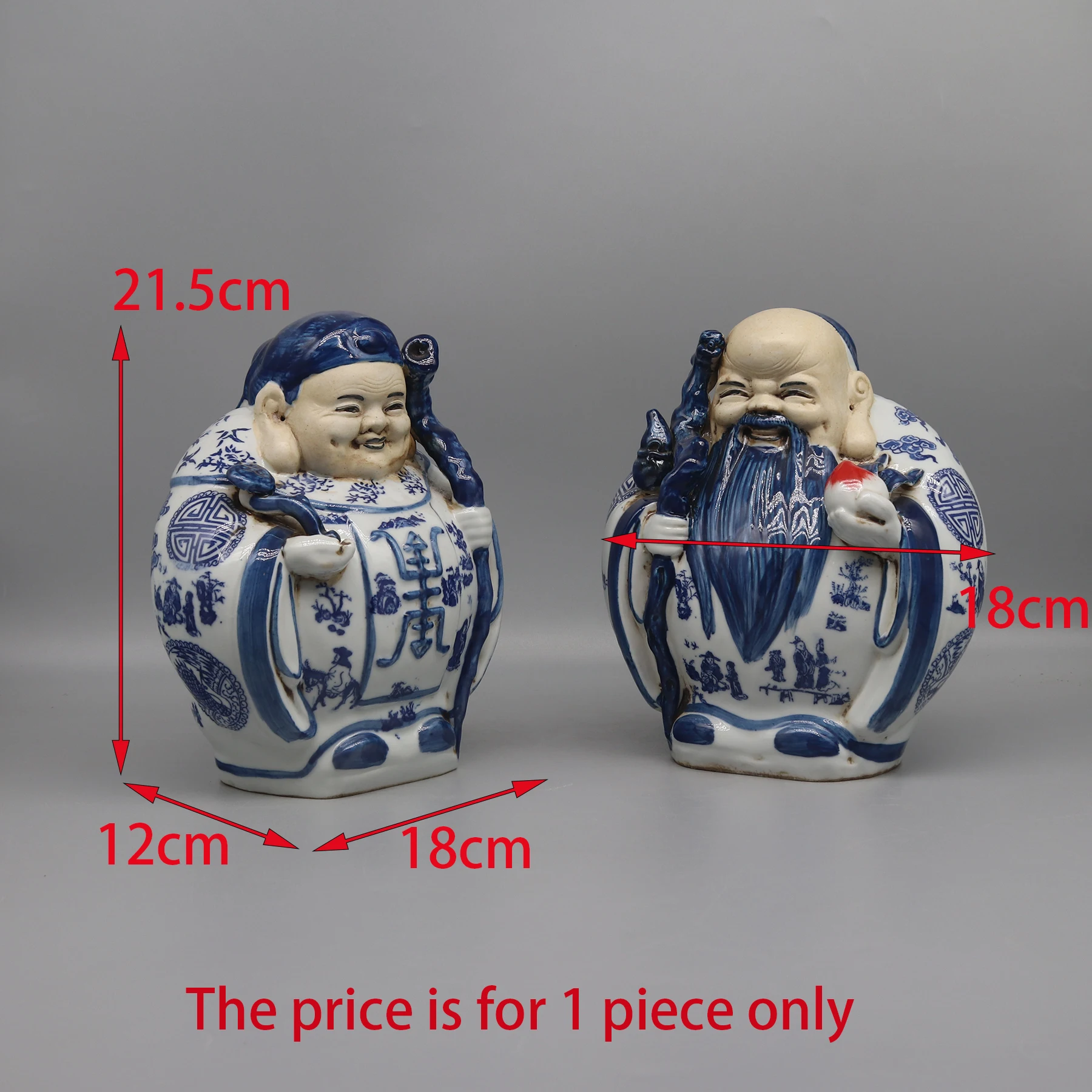 Long Life Husband and Wife Statues, Porcelain Figurines, Home Decoration