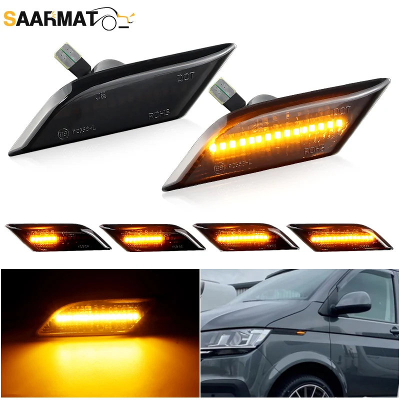 

2pcs Dynamic Side Marker For Volkswagen Transporter/Caravelle/Multivan/California T6.1 Facelift LED Turn Signal Lamp 2020-2022