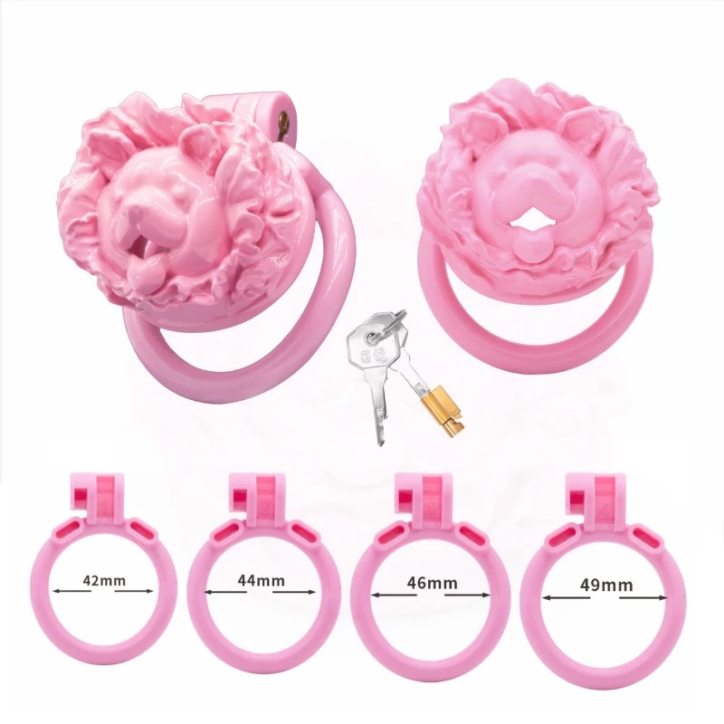 N N ‌ Ovelty uso masculino repollo perro en forma de jaula de castidad dispositivo parte inferior del cuerpo Bondage muscular anillo para pene para hombres adultos Gay Sissy juguetes sexuales