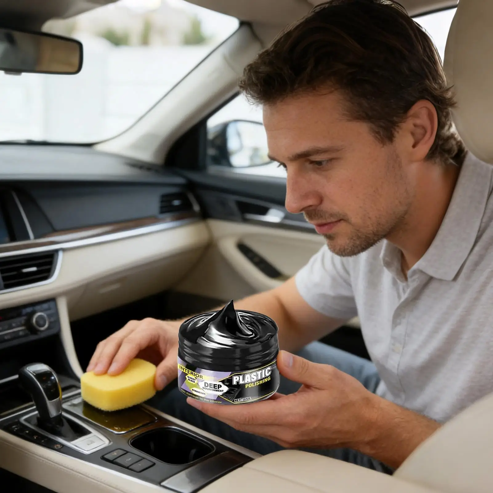 50ml Car Interior Scratch Cream Car Interior Maintenance Wax Instrument Panel Plastic Refurbishment Shine Cleaning Restorer
