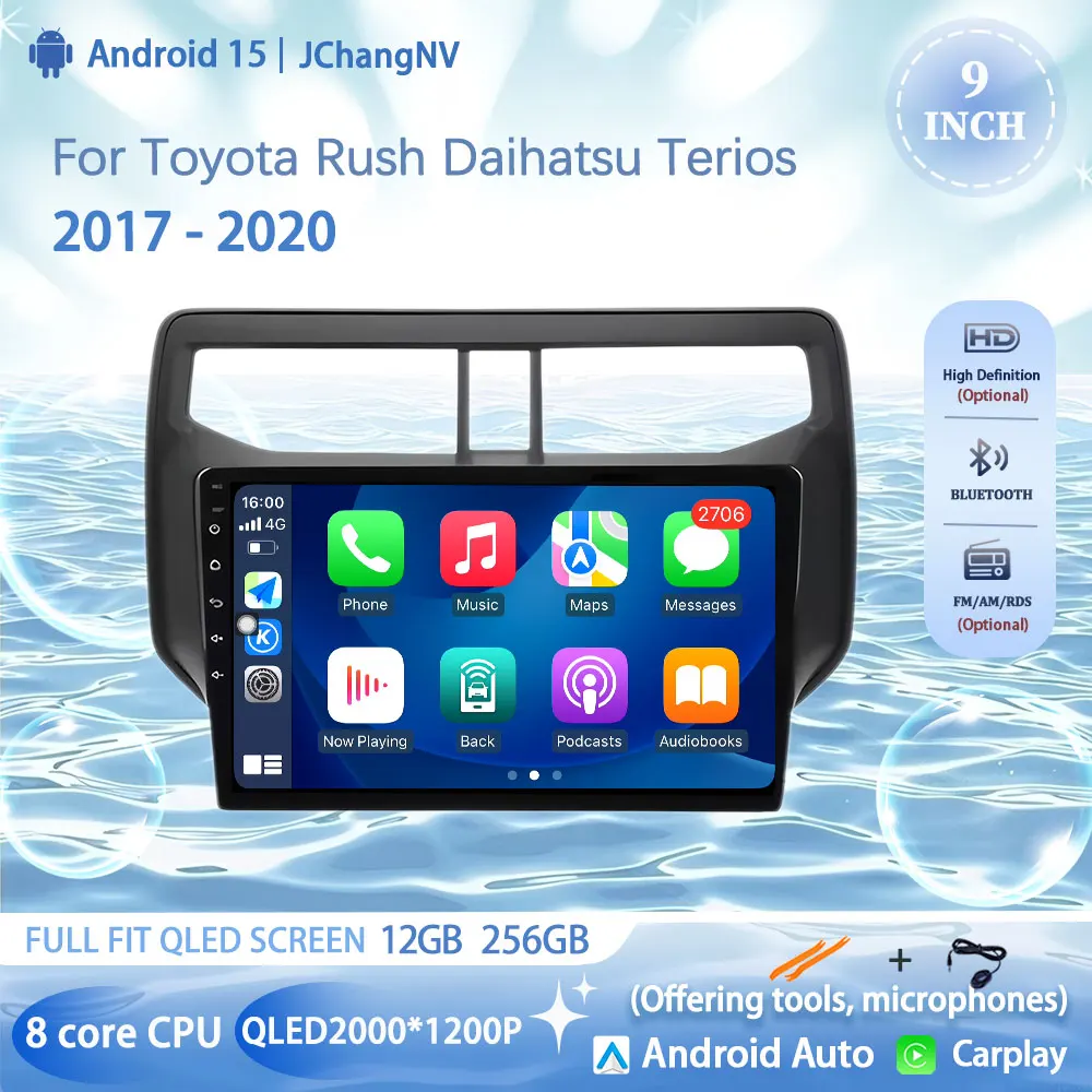 

9 "Android 15 автомобильный радиоприемник DSP для Toyota Rush Daihatsu Terios 2017-2020 мультимедийный плеер стерео GPS без 2din