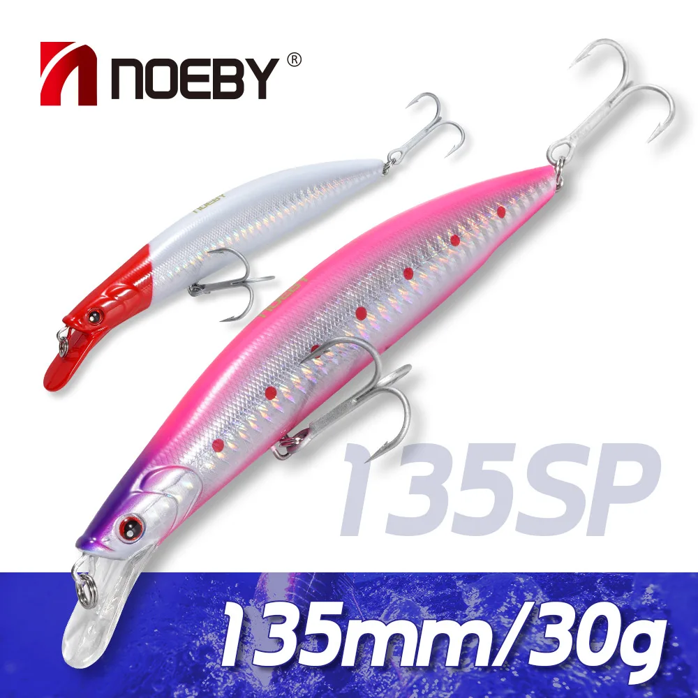 

NOEBY Suspending Minnow Lure 135mm 30g Rocky Hard Bait Long Casting Jerk Bait Artificial Tuna Sea bass Fishing Tackle Lures