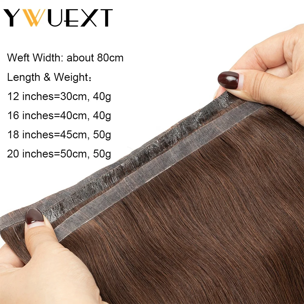 Invisible Long Tape PU Skin Weft Human Hair Bundles No Glue Real Natural Hair Seamless 12-20 inches 80cm Weft for Salon Supply