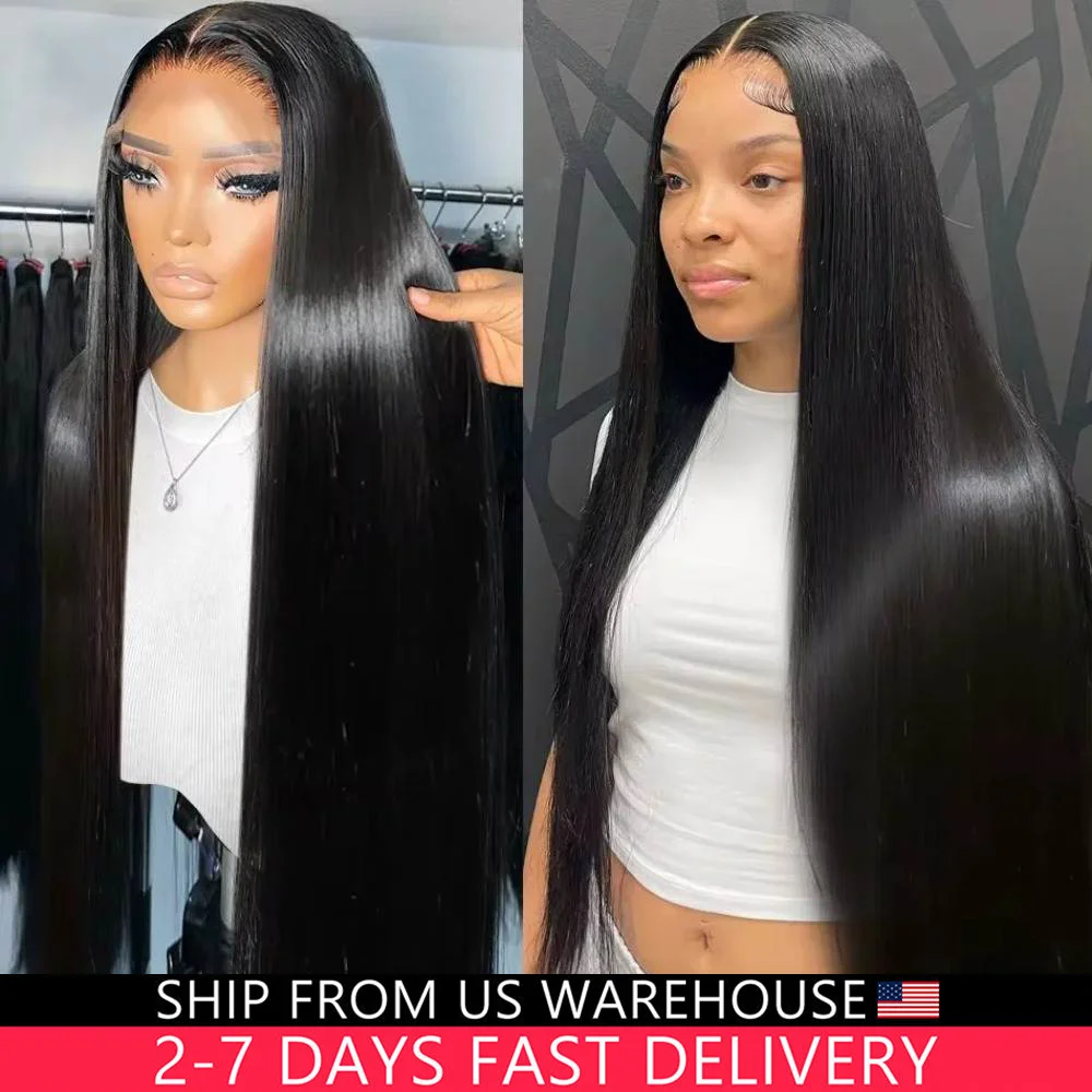 

Натуральный парик из 100% человеческих волос, прямой, 200% плотности, 30-40 дюймов, с прозрачным HD-кружевом, фронтальные парики 13x6 и 13x4, 360-градусные, с предварительно выщипанными прядями, для женщин