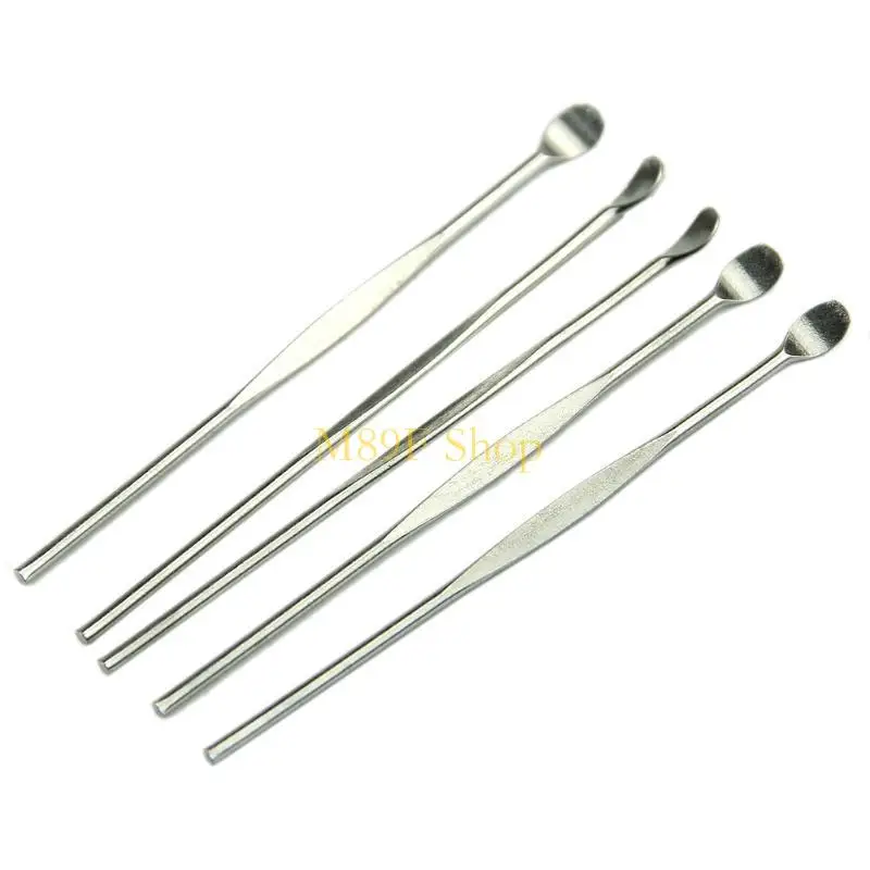 M89F 5Pcs Stainless Steel EarPick Cleaner Ear Pick Wax Curette Remover Care Tool Hot