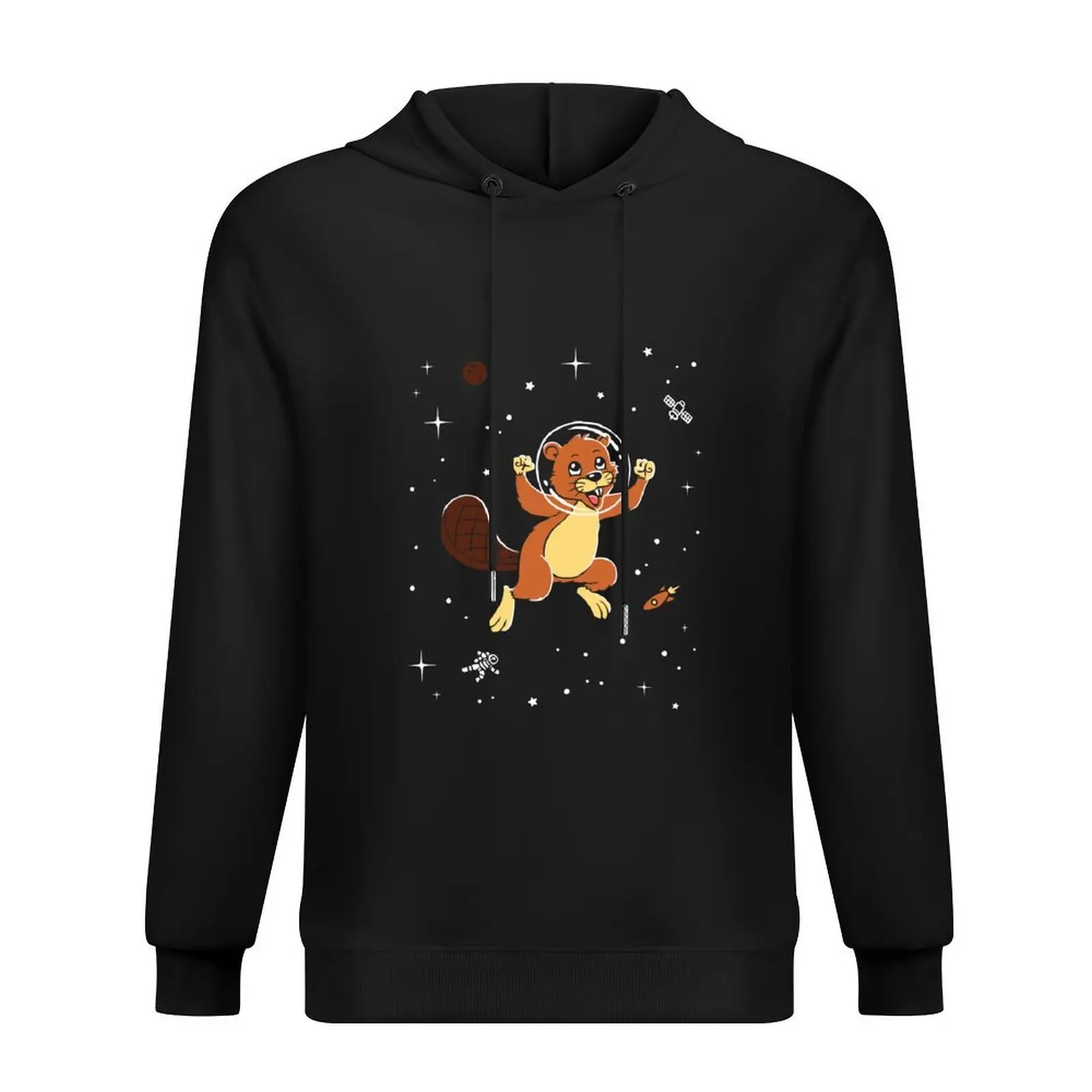 

Beaver In Space T-Shirt Cute Cartoon Semiaquatic Rodent Hoodie men's clothes mens designer clothes graphic hoodie