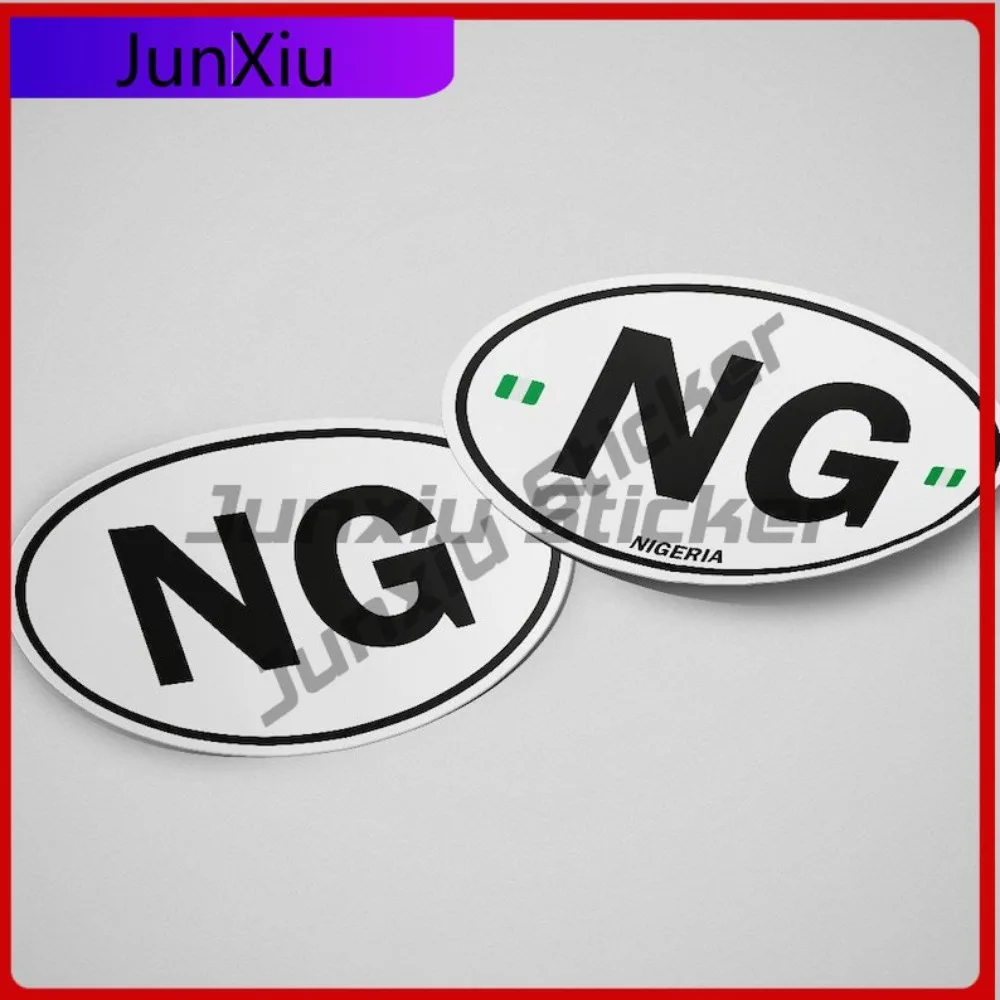 

Nigeria Flag Sticker Oval-shaped White and Black Country Creative Motorcycle Helmet Door Trim Waterproof Anti UV Vehicle Decor