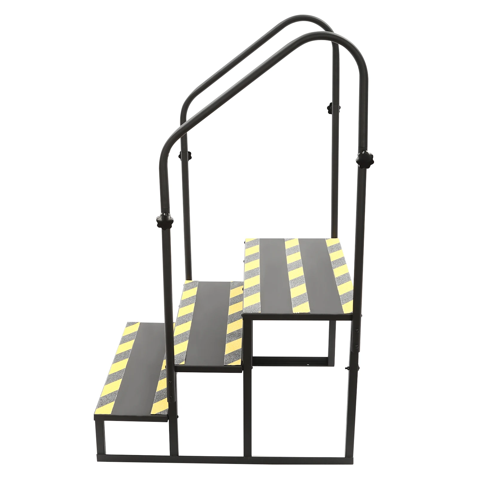 Heavy Duty RV Stairs Handrails Ladder, Anti-Rust Q235 Steel, Reflective Safety Strips, High Load Capacity, Easy Installation,
