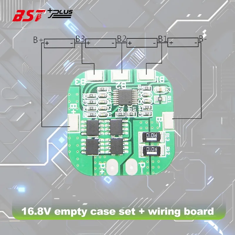 4S 16.8V DC Electric Tools Hand Lithium Drill Power Li-ion Battery Protection Board BMS Circuit 18650 4 Packs Case Shell Bracket