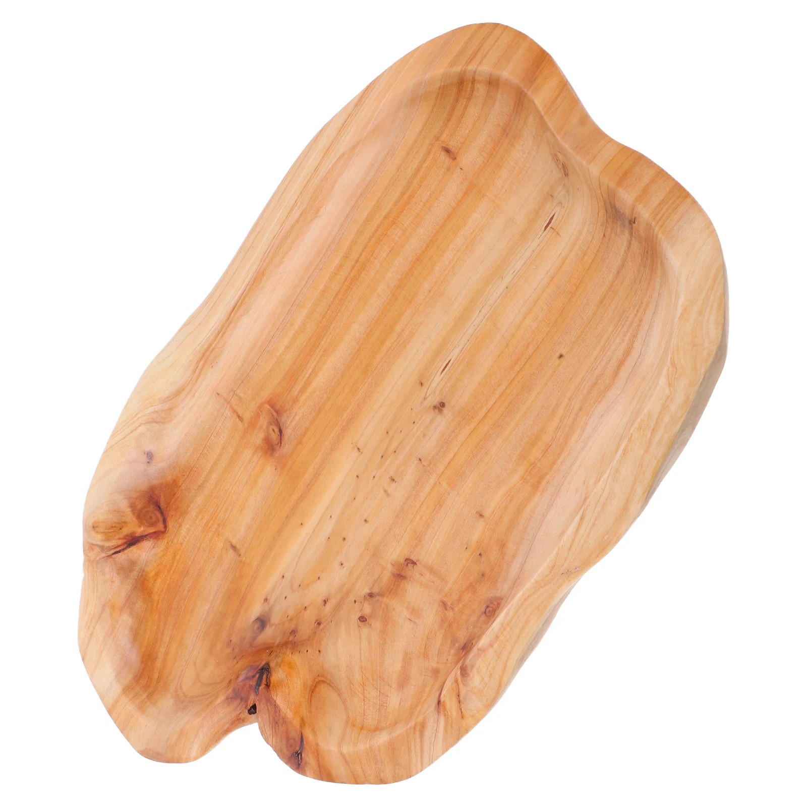 

Irregular Natural Wooden Serving Unique Decorative For Kitchen Counter Snack Fruit Plate Rustic Home Hotel Party Use Coffee
