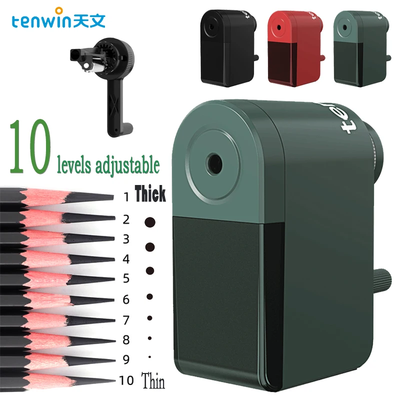 Tenwin Pencil Sharpener Sketch adjustable pencil sharpener  School Stationery Hand Crank Sharpeners Classic Model Sharpener