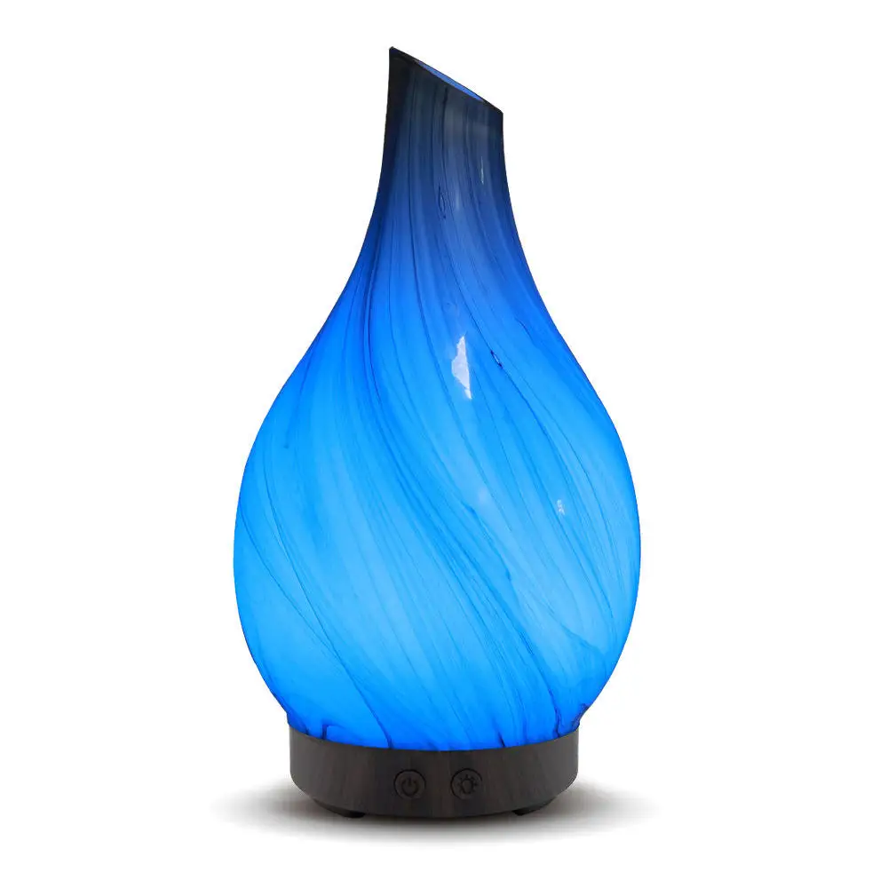 Glass Diffuser Plug-in Aromatherapy Air Humidifier Bedroom Humidifier with 7 Color Lights, Glass Aromatherapy Diffuser