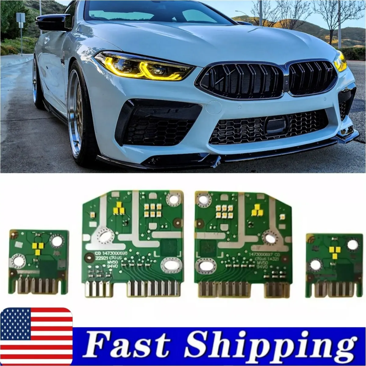 

Yellow Angel Eye DRL LED Boards For BMW 8 series G14 G15 F91 F92 F93 M8 G16 840IX M850I Daytime Running Light