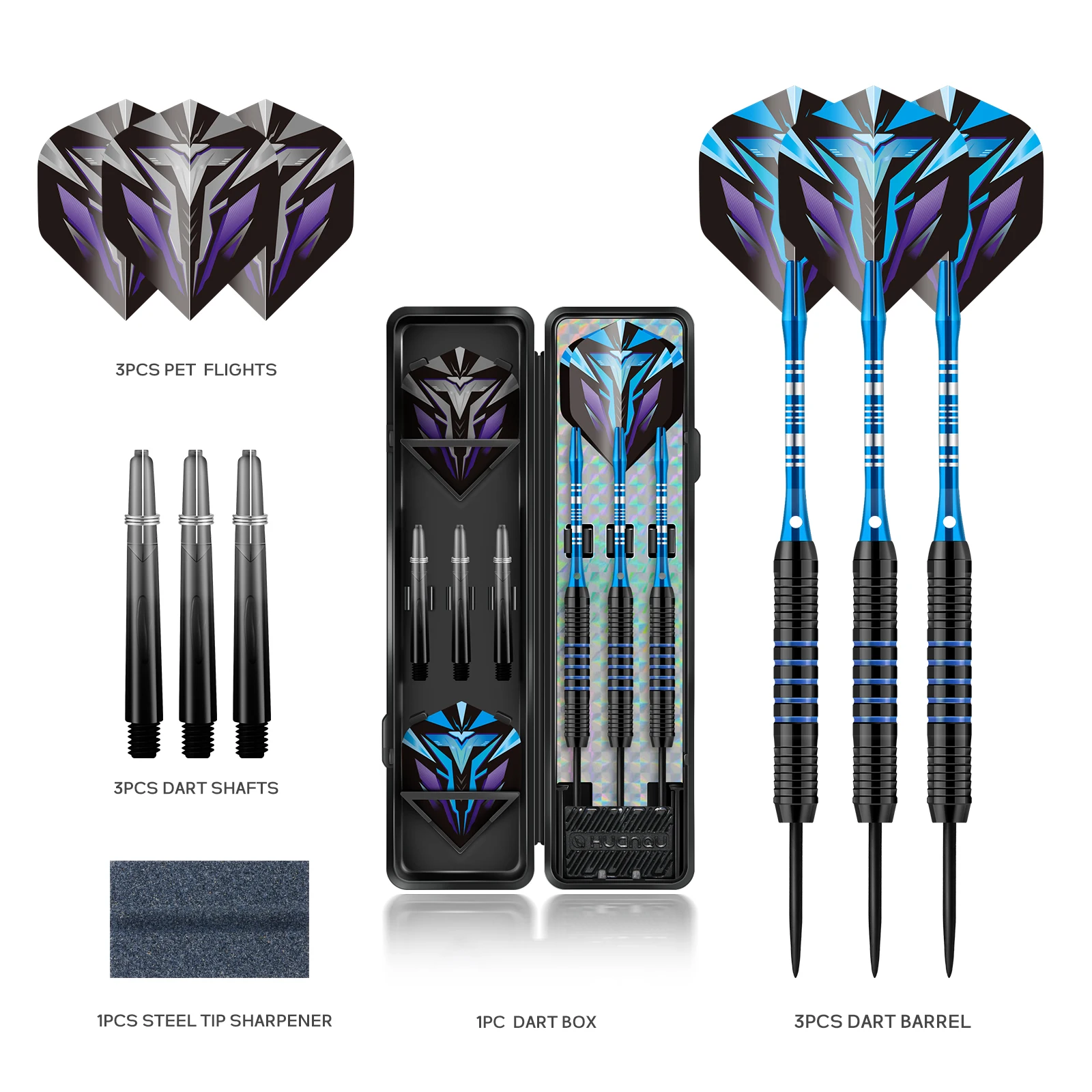 3-Piece 24g Hard Dart Set, Iron Competitive Darts with Stable and Balanced Non-Slip Design, Includes 3 Spare Dart Shafts + 3 Pet Dart Wings + Sharpening Stone + Storage Box, Suitable for Dart Board Training, Competitive Play, Family Leisure, Bar Gatherings, and Club Activities, Perfect Choice for Thanksgiving and Christmas Gifts, Ideal for Dart Enthusiasts