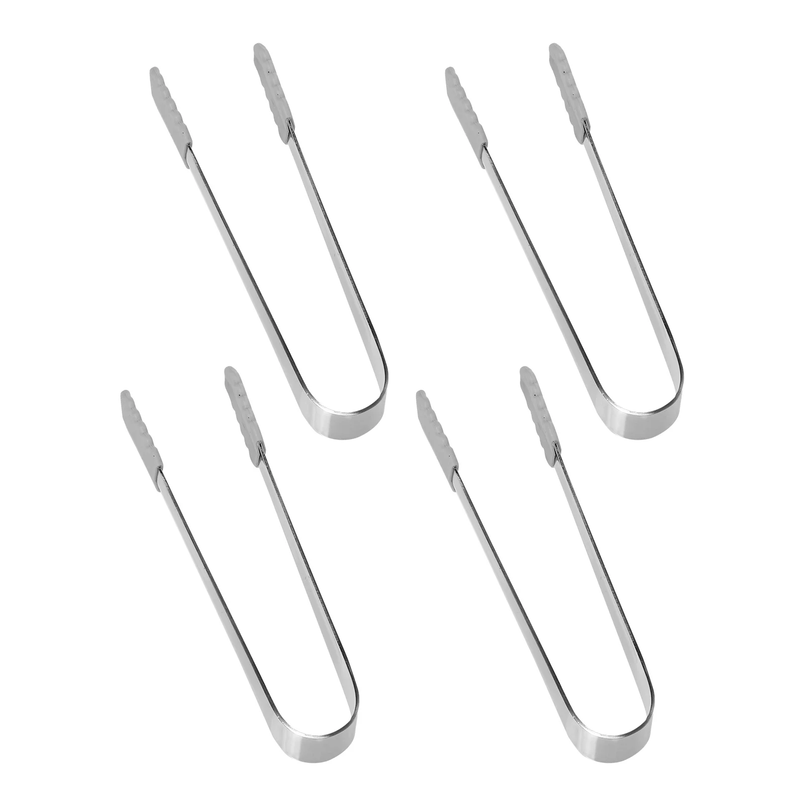 

4Pcs Ice Cube Clips Stainless Steel Silicone Sugar Tongs for Coffee Party Serving Fruit Cheese Cubes Kitchen Supplies