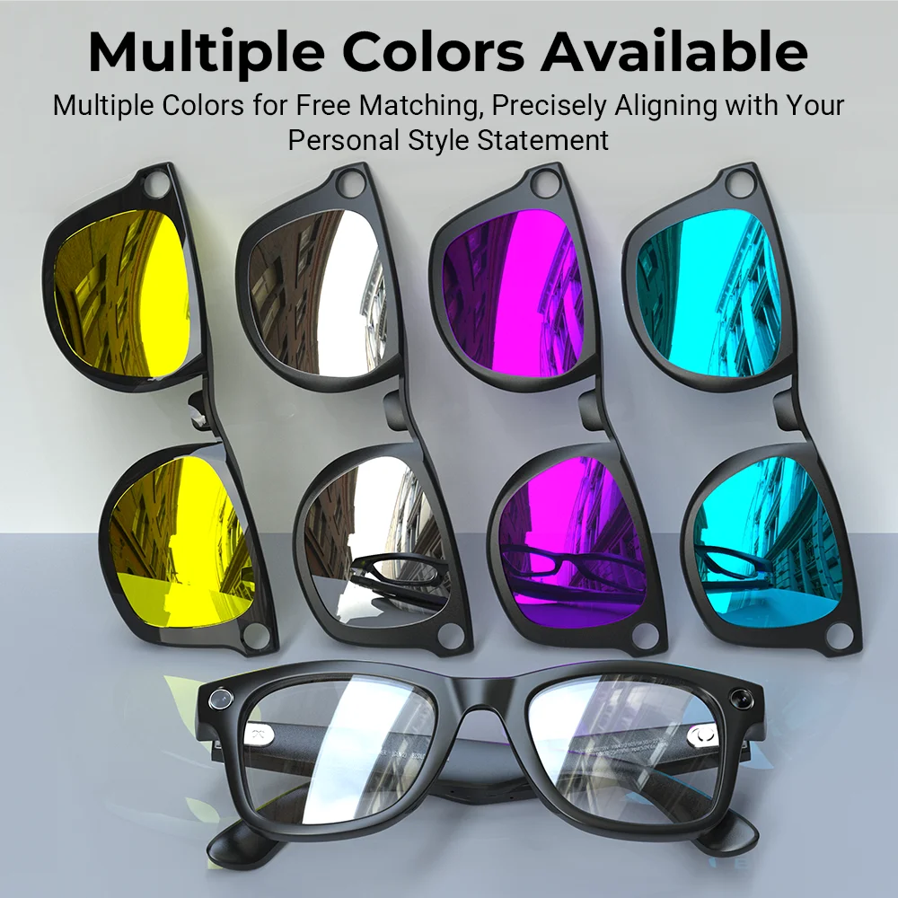 HIBLOKS Polorized Clip For Ray-Ban Meta Wayfarer & Gen 2 RW4012/RW4006 Smart Glasses 50-22 Matte Frame Clip Color Changing Lense
