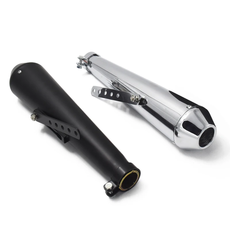 Chrome Motorcycles Slash Cut Exhaust Muffler Pipe for 1-3/8\