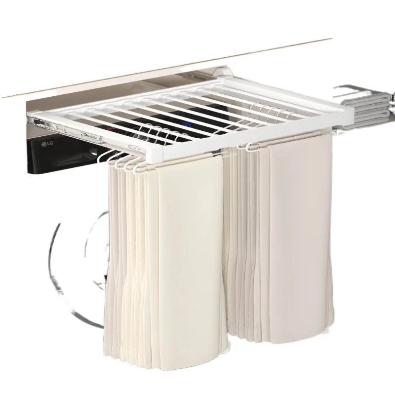 Household balcony invisible drying rack, washing machine pull-up pants rack