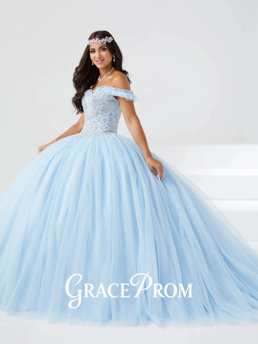 

Enchanting Quinceanera Dresses For Sweet 16 Girls Tiered Tulle Off Shoulder Ball Gown Beaded Lace Appliques Vestidos 15 De Quinc