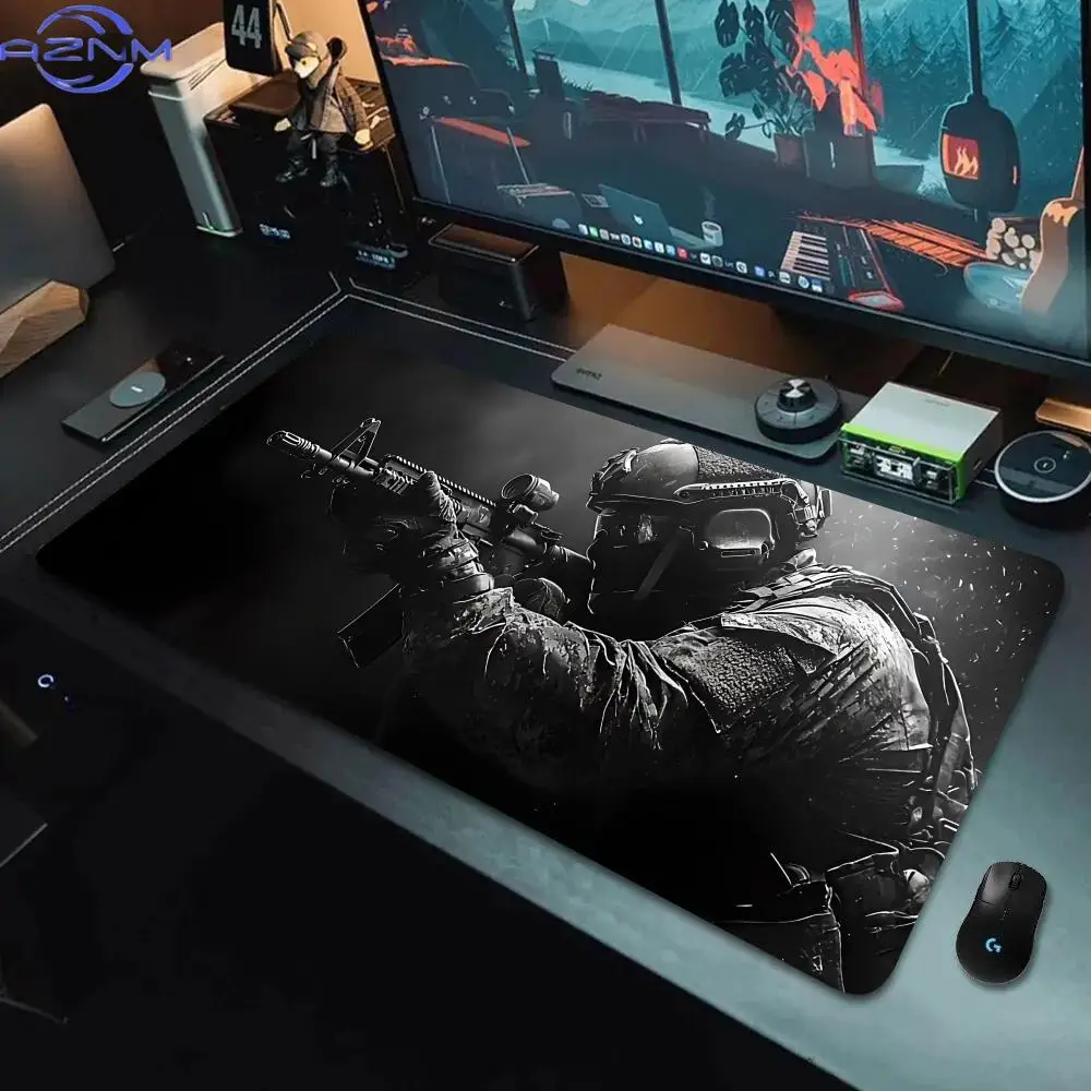 Tactical Soldier Design Mouse Pad Large Rubber Anti-slip PC Desk Accessories Mousepad for Office and Gamer Keyboard Decor Mat