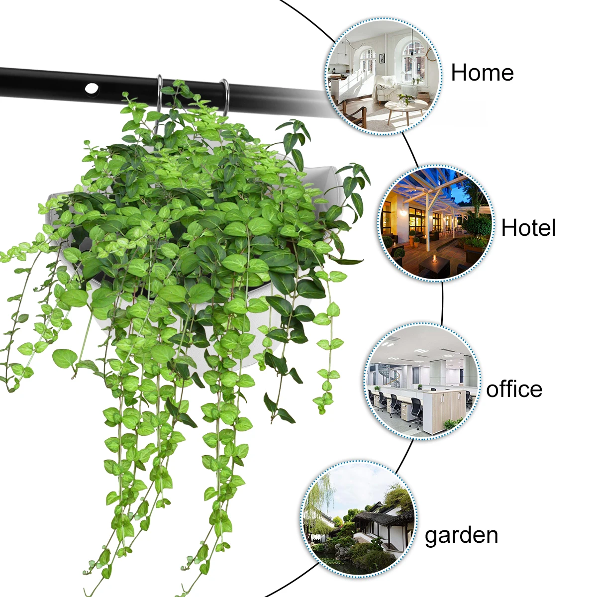 

Half Circle Hanging Flower Pot Wall Mount Planters Small 2987 Plastic Tray Home Office Balcony Garden Space Saving Durable Safe