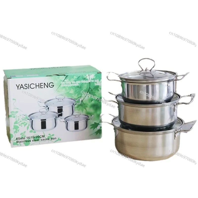 

Set Pot Tube Handle Stainless Steel 10-piece Milk Stainless Steel Soup Pot 16-18-20 -22-24CM