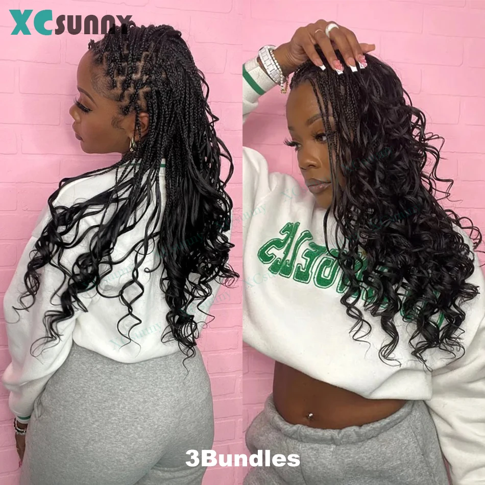 Menschliches Haar zum Flechten, lose Wellen, Boho-Zöpfe, Echthaarverlängerungen, Bündel ohne Schuss, französische Locken für Mädchen