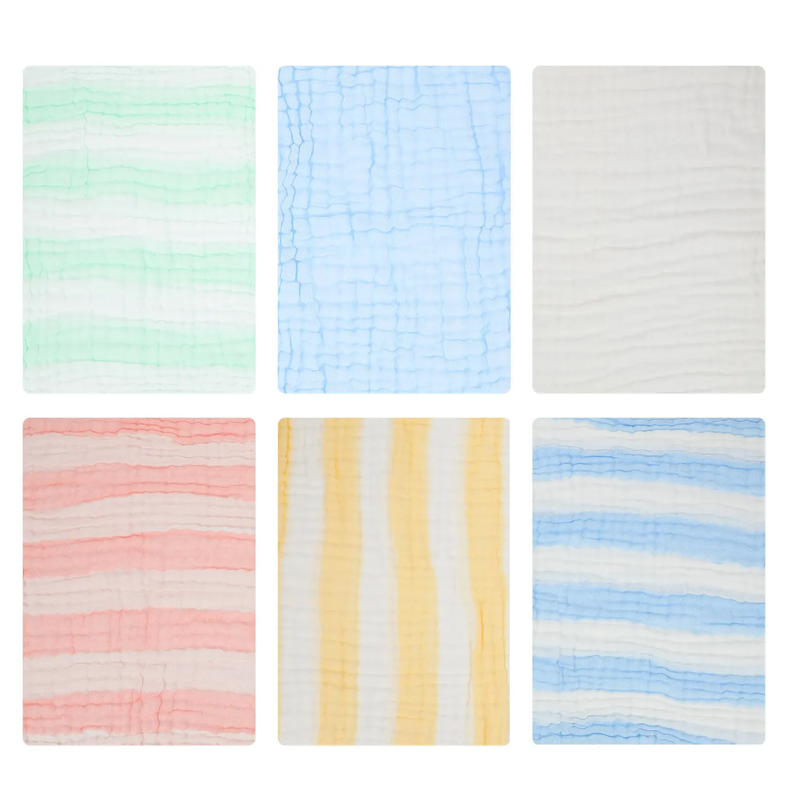 6 шт. детские хлопковые впитывающие пот полотенца с героями мультфильмов, детские полотенца на спине, мягкая дышащая детская уличная тканевая одежда