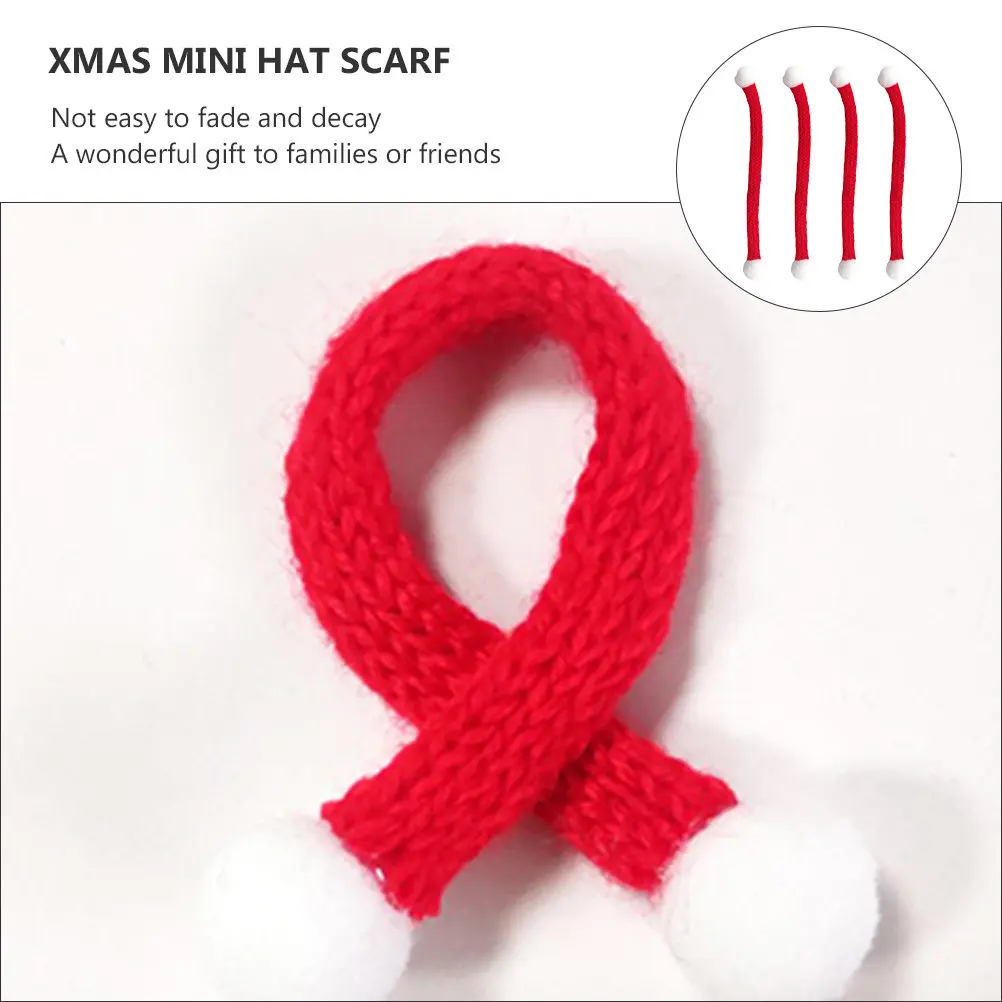 20 Piezas de Mini Gorros y Bufandas Navideñas de Lana Tejidos a Mano, Suministros de Navidad para Ropa, Gorros, Bolsos, Decoración del Hogar, Accesorios Cálidos para las Fiestas