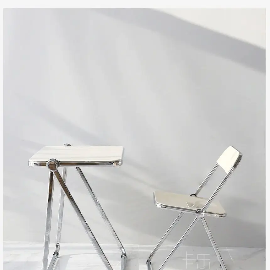 

Folding Table Transparent Table and Chair Combination Modern Minimalist Office Study Book Table Nordic Small Coffee Table Desk