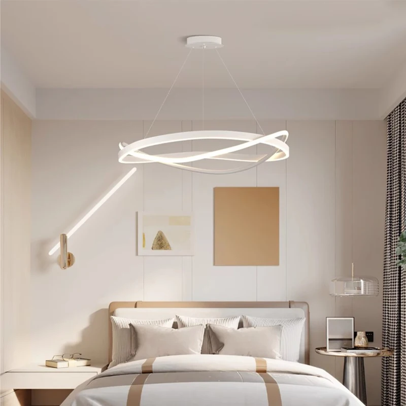 Contemporary Nordic Pendant Lamp for Kitchen Island Dimmable LED Hanging Light with Crystal Ceiling Chandelier