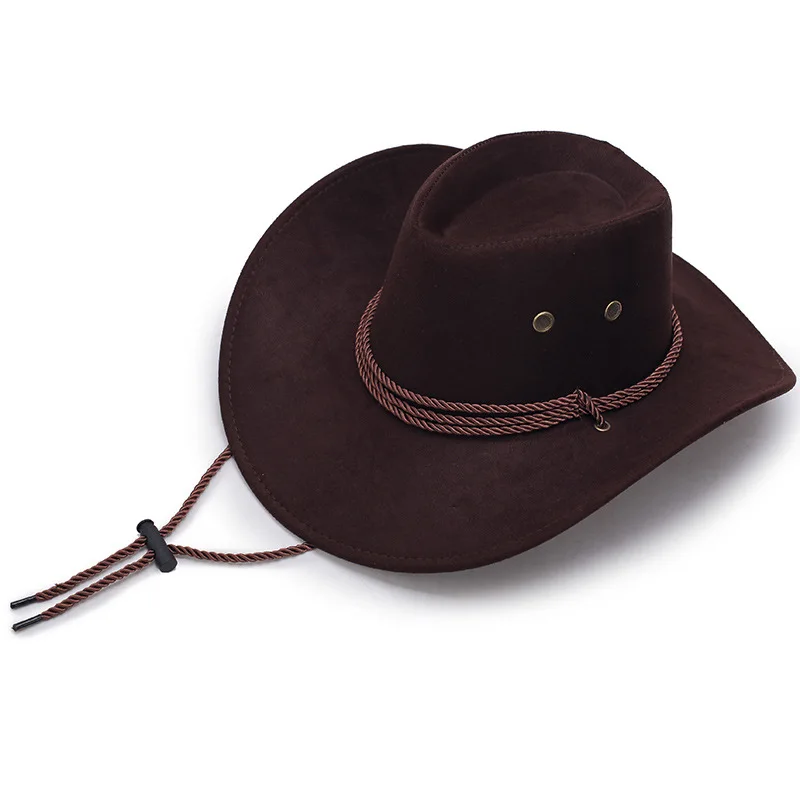 Cowboy Hat Classic Western Cowboy Hats with Adjustable Neck Draw String Vintage Cattleman Hat for Dress-Up Parties Costume GIft