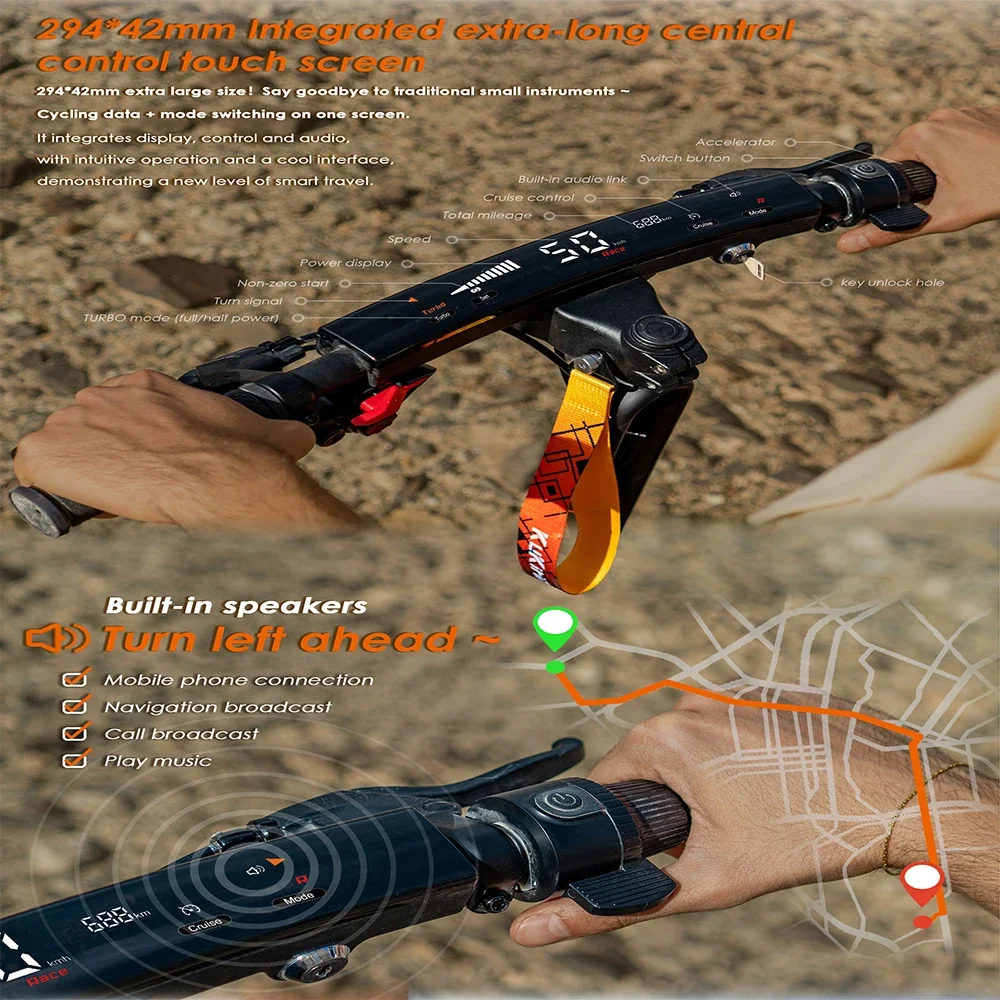 بطارية Kukirin G2 Ultra Trottinette électrique قابلة للطرق 1600 وات moteur 48 فولت 18 أمبير في الساعة 10 بوصة هوائية 50 كم/ساعة vitesse 55 كجم