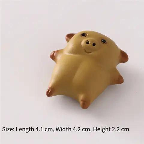 ABJI-Pet Handgjord Lera Liggande Platt Badgris Kan Spotta Te För Att Leka Tebord Små Ornament Kan Höjas 10 best sales teapet - №10