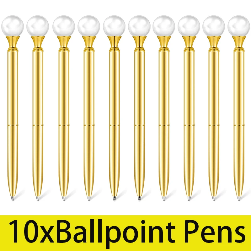 

Ручка с жемчугом 10 шт., шариковые ручки, ручка для письма, металлические подарочные ручки