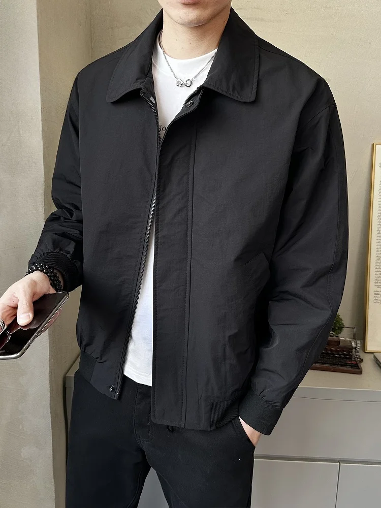 

Мужская повседневная куртка Bla Collar Jaet, осенняя коллекция 2025, простая и модная верхняя одежда, ветрозащитная, с длинными рукавами, на молнии, с декоративными элементами