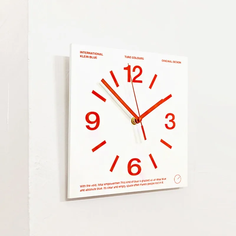 White Minimalist Square Wall Clock, Super Quiet Modern Design for Home & Office, Slim Luxury Decor Living Room, Bedroom, Studio