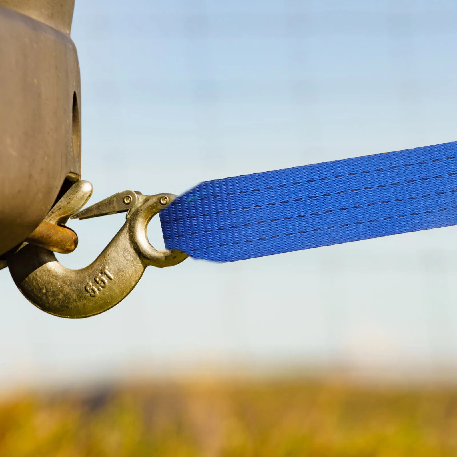 

1 Set 8-Ton Heavy Duty Tow Rope For Car Truck Boat Durable Towing Strap With Hooks, Emergency Pull Chain, Off-Road Recovery