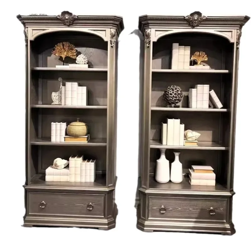 

American country bookcase antique cabinet French wine cabinet villa retro old dining side display cabinet