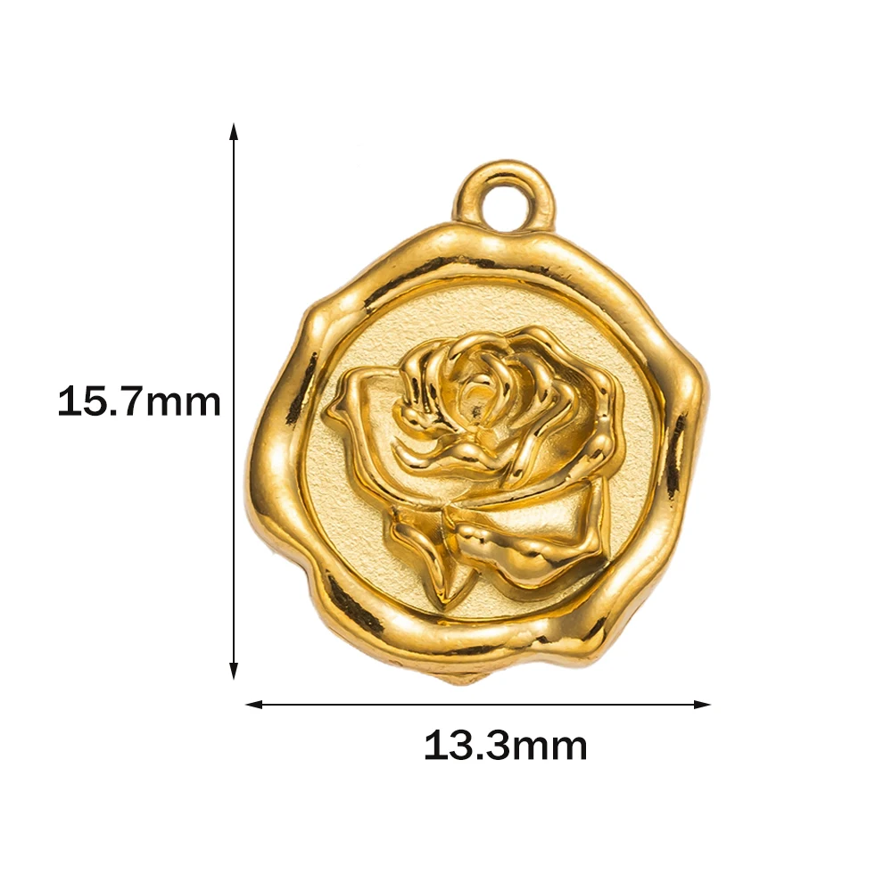 5pcs Gold Stainless Steel Rose Heart Mermaid Tail Charms Pendants for Jewelry Making Charms Bracelets Necklace Earring DIY Craft image 6