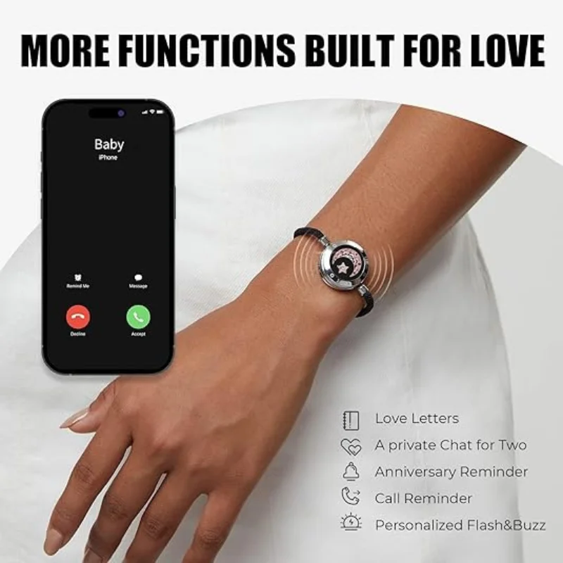 TOTWOO Bracelets tactiles longue Distance pour Couples Vibration éclairer pour amour Couples Bracelets Bluetooth appairage bijoux cadeaux