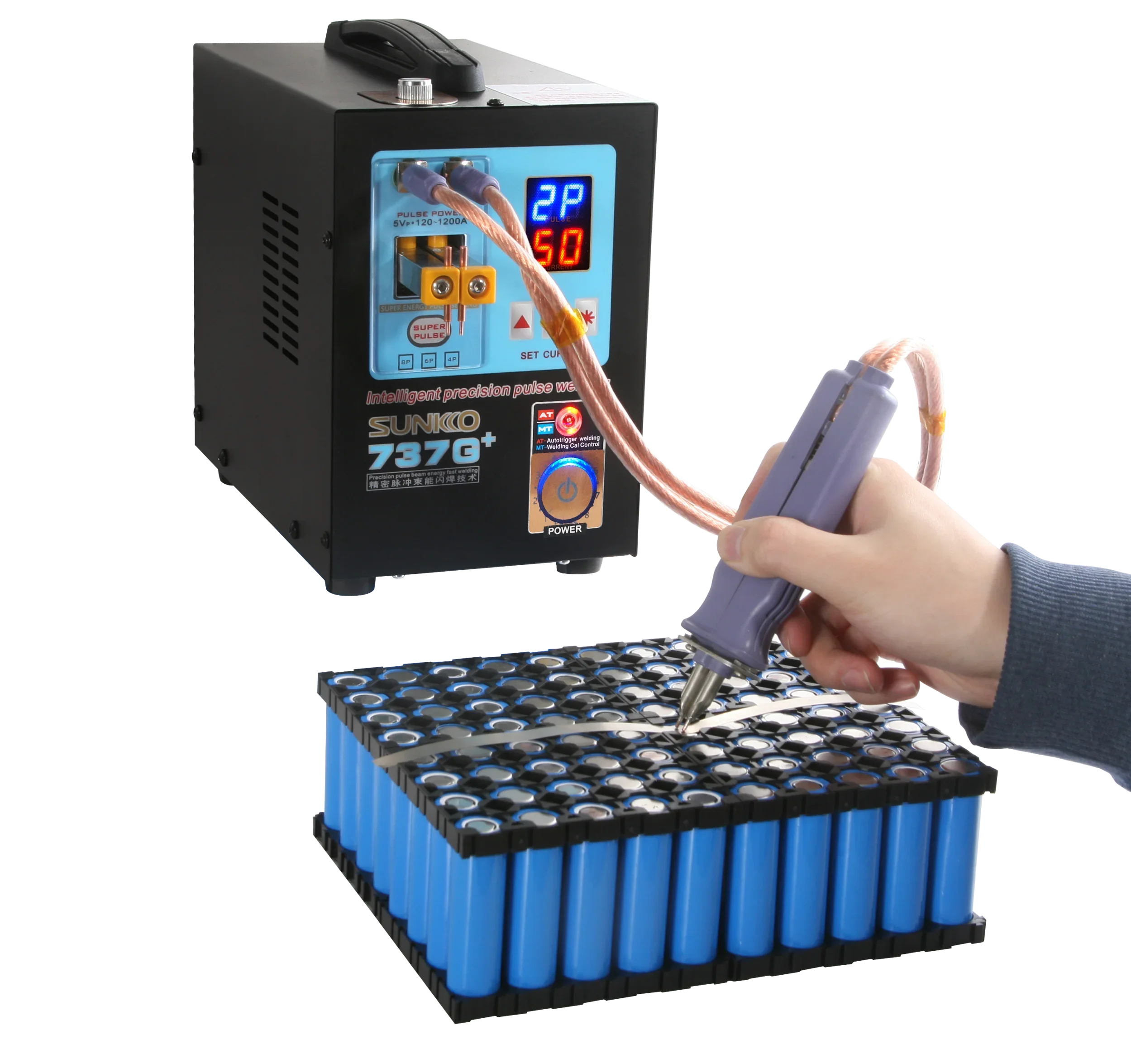 220V/110V 737G+ Battery Spot Weld Machine for Cylindrical Battery Pack