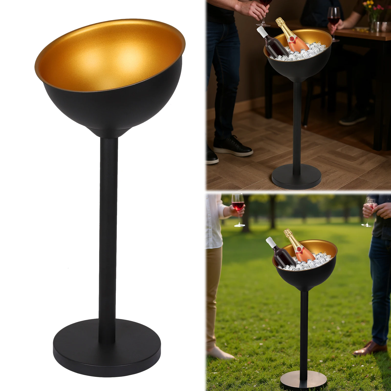 

Ведерко для льда с подставкой, из нержавеющей стали, напольное, для шампанского, для KTV и ресторанов